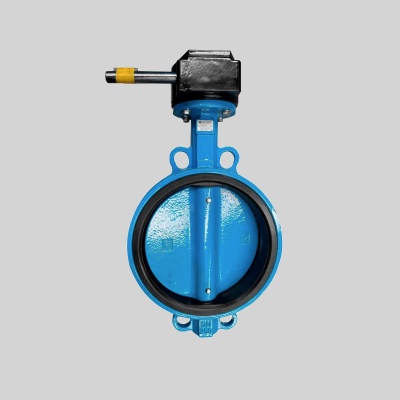Фотография товара - Затвор дисковый поворотный чугун Ду 300 Ру10/16 межфл с редуктором диск чугун манжета EPDM Рус Benarmo 1