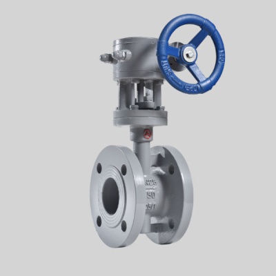 Фотография товара - Затвор поворотный стальной запорно-регулирующий фланцевый ЗПД-САЗ-3-050-25-Ф-3-С-3-С Ду50 Ру25 с редуктором