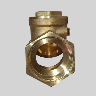 Фотография товара 3 Клапан обратный латунный поворотный Aquasfera 3003-01 Ду15 Ру40  ВР 1/2" уплотнение металл