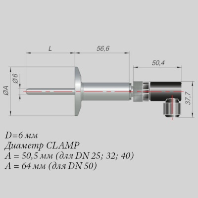 Фотография товара 1 Термопреобразователь сопротивления ДТС205-РТ100.А3.100.СL25