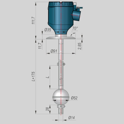 Фотография товара 1 Датчик уровня поплавковый ПДУ-И.3250.10-ЕХD