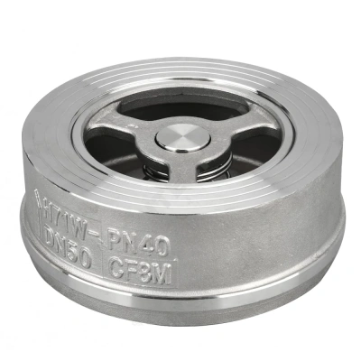 Фотография товара 2 Клапан обратный из нержавеющей стали пружинный межфланцевый Ду 15 Ру40 Тмакс=180 оС межфл диск нерж Benarmo