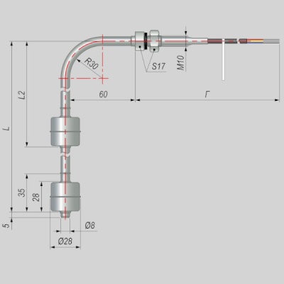 Фотография товара 1 Датчик уровня поплавковый ПДУ-1.2.1000.100.К/3