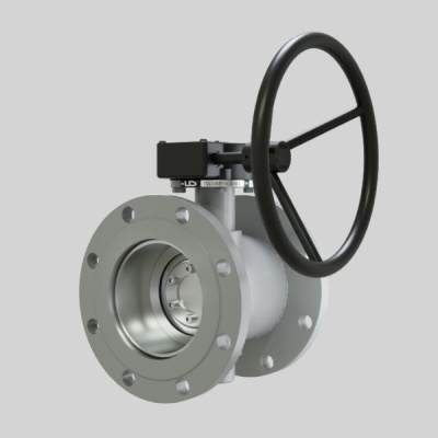 Фотография товара - Поворотно-дисковый затвор 3-х эксцентриковый LD с редуктором L из стали 20, ПДЗ.Ф.Р.150.016.02