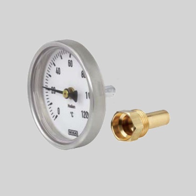 Фотография товара - Термометр биметаллический WIKA A46.10.080 (0... 60 град С) L= 60 мм арт.36535350