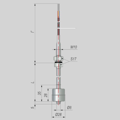 Фотография товара 1 Датчик уровня поплавковый ПДУ-2.1.100.К/10-ЕХ