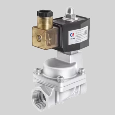 Фотография товара 1 Клапан электромагнитный соленоидный 1/2" нержавеющий РОСМА СК-11-15-ВТ-НЕРЖ (PTFE, НЗ,IP65,Ду15,1.6МПа,L69,220AC,180градС)