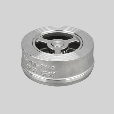 Фотография товара 1 Клапан обратный из нержавеющей стали пружинный межфланцевый Ду 15 Ру40 Тмакс=180 оС межфл диск нерж Benarmo