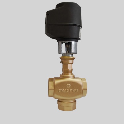 Фотография товара - Клапан регулирующий латунный муфтовый ГРАНРЕГ КМ124Р Ду 15 с электроприводом AQM 2000.А-1R-24В