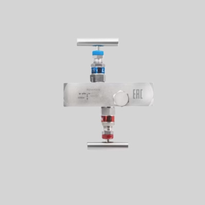 Фотография товара - Двухвентильный игольчатый клапан SS-2R внутр.М20х1,5-внутр.М20х1,5 , дренажный клапан G1/4, нерж. сталь