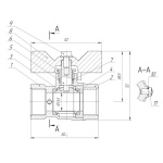 Фотография товара 2 Кран шаровой 1/2" латунный LD Pride 44.15.В-В.М.Б Ду15  Ру16 бабочка (G1/2 х G1/2)