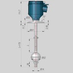 Фотография товара 1 Датчик уровня поплавковый ПДУ-И.2750.5.СL80-ЕХD