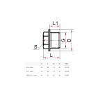 Фотография товара 2 Заглушка резьбовая, G1/2 наружная, нержавеющая сталь